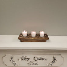 Load image into Gallery viewer, 3-Slot Wooden Candle Votive Holder
