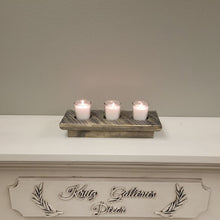 Load image into Gallery viewer, 3-Slot Wooden Candle Votive Holder
